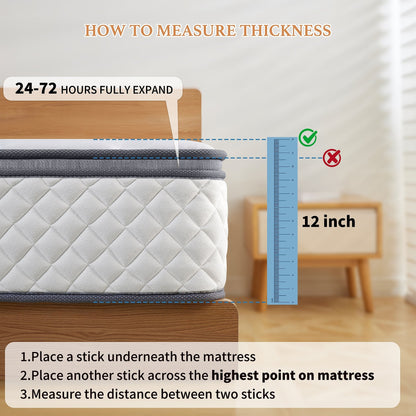 Materasso SweDrea in memory foam ibrido rigido da 10 pollici con certificazione CertiPUR-US e Oeko-TEX, dotato di molle rinforzate.