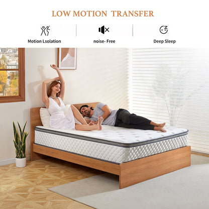 Materasso SweDrea in memory foam ibrido rigido da 10 pollici con certificazione CertiPUR-US e Oeko-TEX, dotato di molle rinforzate.