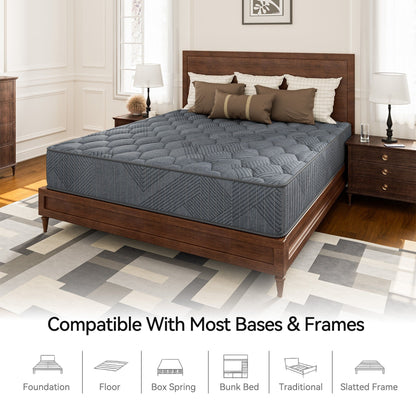 Materasso ibrido a molle insacchettate SweDrea da 10 pollici con memory foam in gel e cuscino rigido, certificato CertiPUR-US, SGS e OEKO-TEX