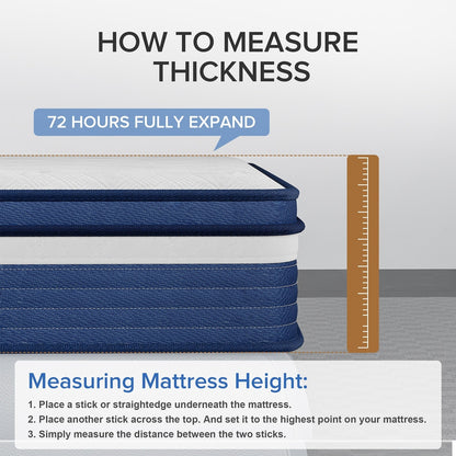 Materasso a molle SweDrea da 10 pollici con pillow top di media rigidità per alleviare il mal di schiena e rinfrescarsi, con certificazione CertiPUR-US, SGS e OEKO-TEX.