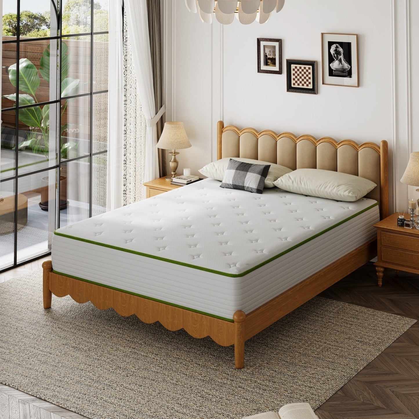 Materasso in memory foam ibrido in gel SweDrea da 12 pollici di medie dimensioni in una scatola con certificazione CertiPUR-US, SGS e OEKO-TEX