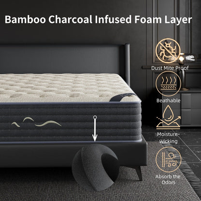 SweDrea 14 pollici. Lussuoso materasso ibrido bifacciale - Medio/Rigido con CertiPUR-US, SGS e OEKO-TEX