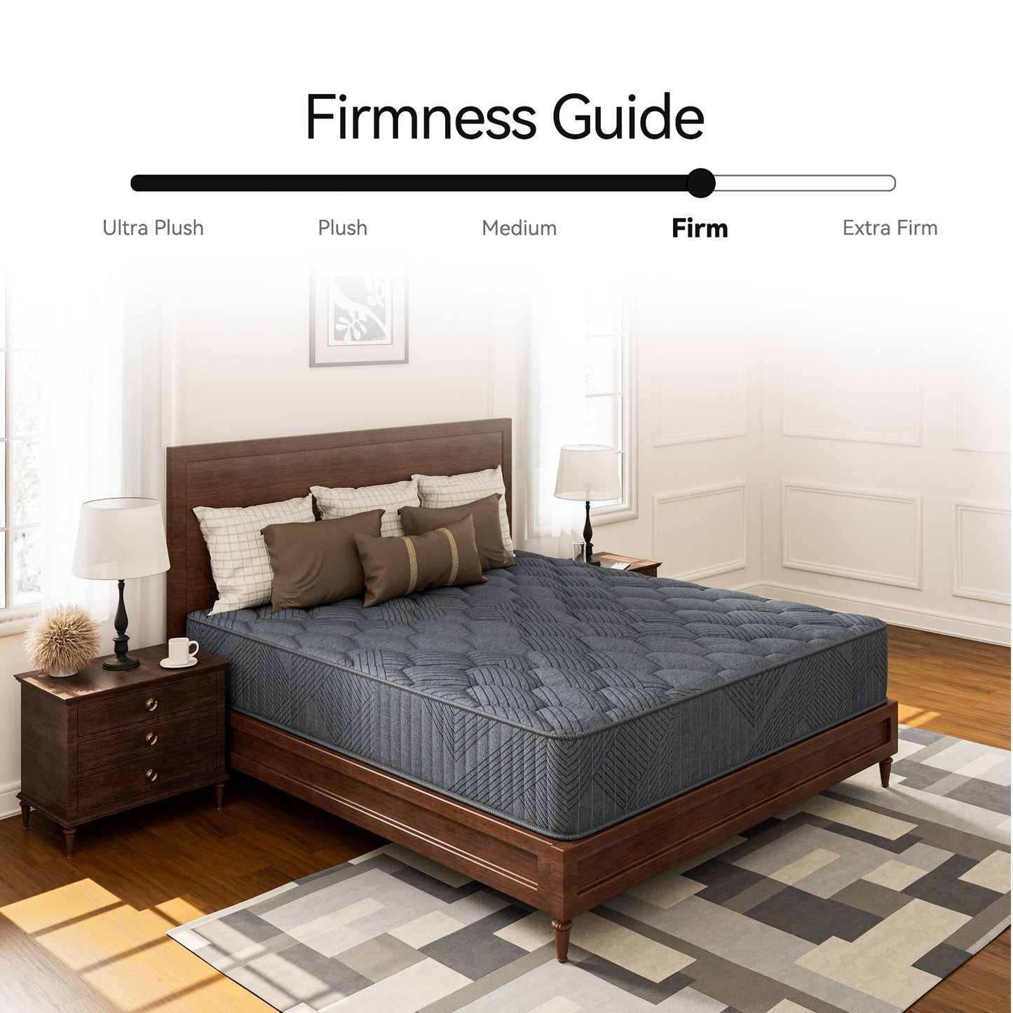 Materasso ibrido a molle insacchettate SweDrea da 8/12 pollici con memory foam in gel e cuscino rigido, certificato CertiPUR-US, SGS e OEKO-TEX