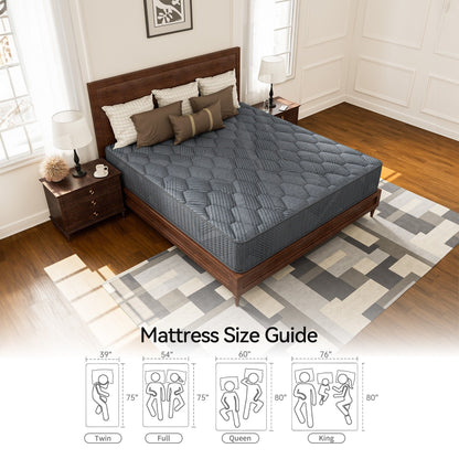 Materasso ibrido a molle insacchettate SweDrea da 8/12 pollici con memory foam in gel e cuscino rigido, certificato CertiPUR-US, SGS e OEKO-TEX