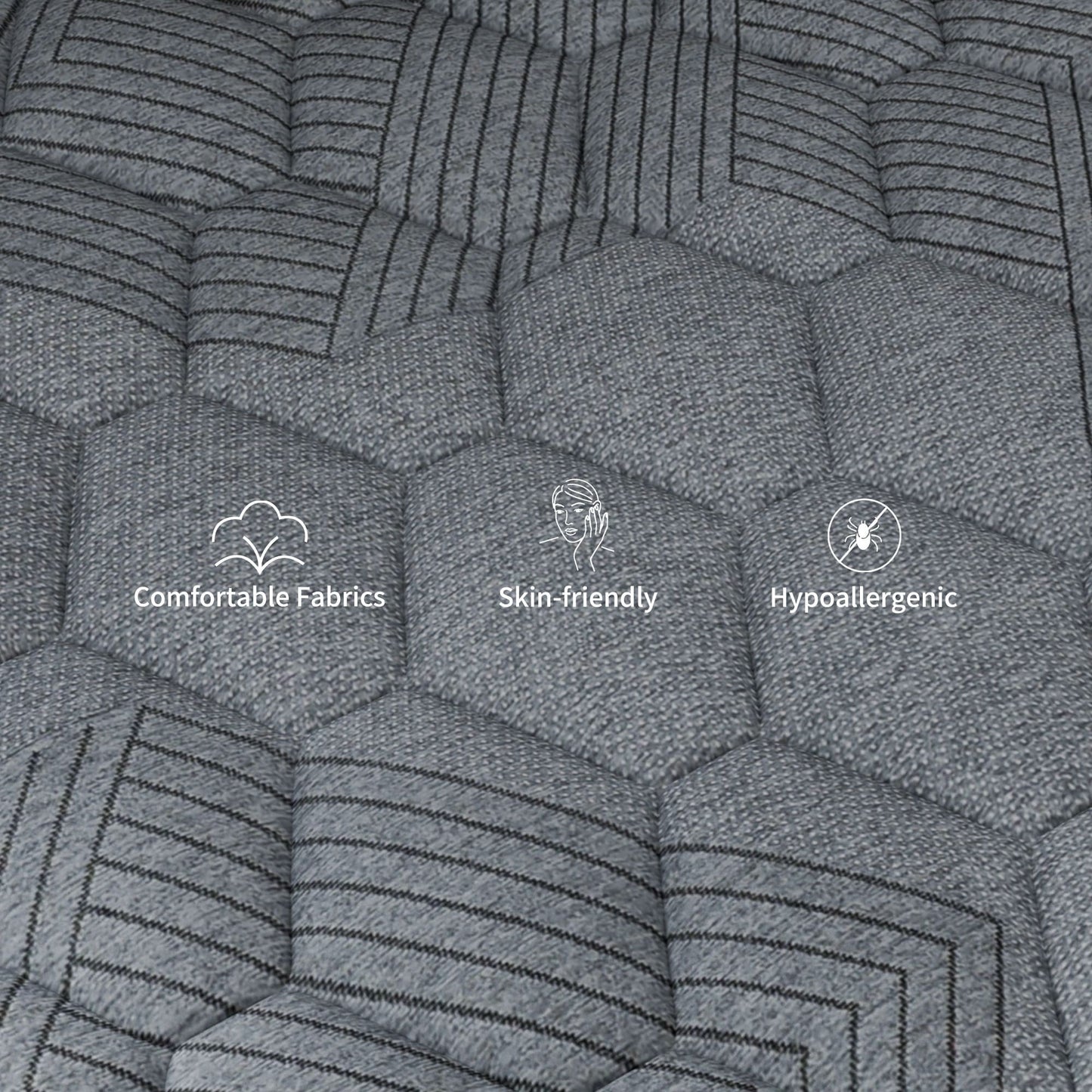 Materasso ibrido a molle insacchettate SweDrea da 8/12 pollici con memory foam in gel e cuscino rigido, certificato CertiPUR-US, SGS e OEKO-TEX