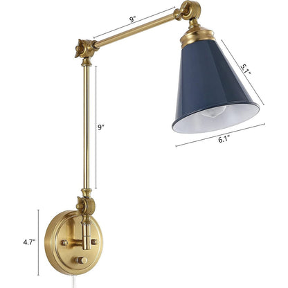 Applique da parete industriale WINGBO con braccio girevole e paralume in metallo, confezione da 2...