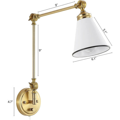 Applique da parete industriale WINGBO con braccio girevole e paralume in metallo, confezione da 2...