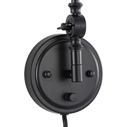 Applique da parete industriale WINGBO con braccio girevole e paralume in metallo, confezione da 2...