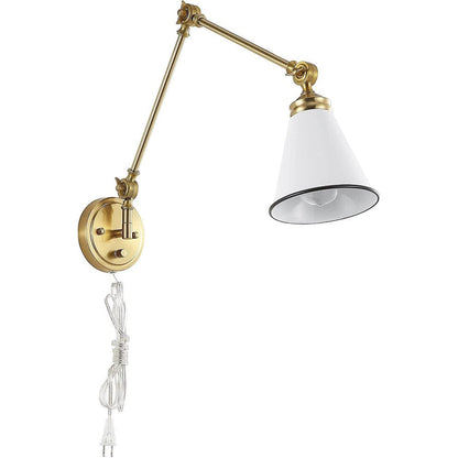 Applique da parete industriale WINGBO con braccio girevole e paralume in metallo, confezione da 2...