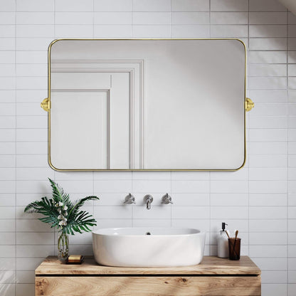 Specchio da parete in metallo girevole e inclinabile rettangolare Jonathan TEHOME