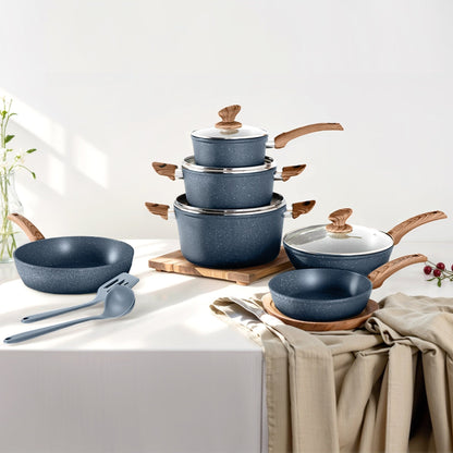 Set di pentole da cucina antiaderenti, set di pentole e padelle da 12 pezzi, set di cottura in granito