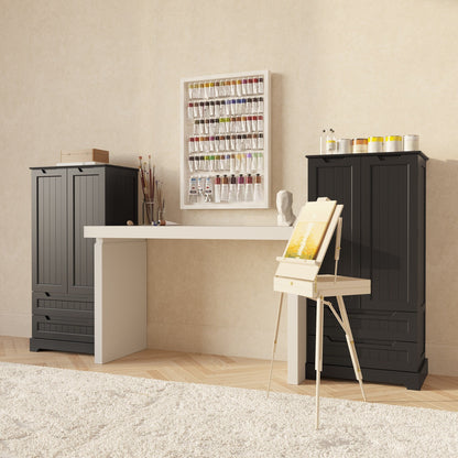 Mobile dispensa da cucina, mobiletto da bagno indipendente con 2 ante e cassetti