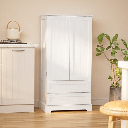 Mobile dispensa da cucina, mobiletto da bagno indipendente con 2 ante e cassetti