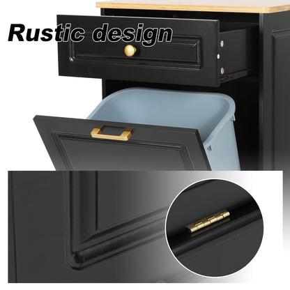 Cestino per rifiuti da cucina ribaltabile, cestino per rifiuti da banco in legno con cassetto