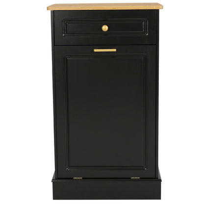 Cestino per rifiuti da cucina ribaltabile, cestino per rifiuti da banco in legno con cassetto