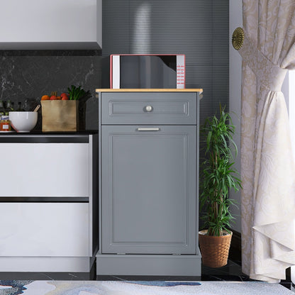 Cestino per rifiuti da cucina ribaltabile, cestino per rifiuti da banco in legno con cassetto