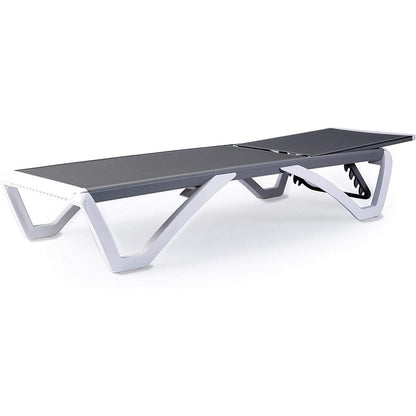 Kozyard Alan, chaise longue reclinabile regolabile per patio, gambe in resina di polipropilene e alluminio completamente piatte