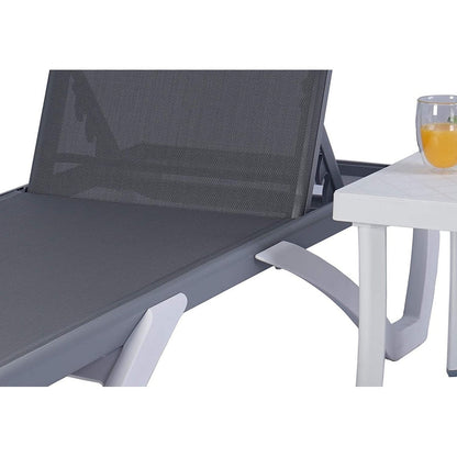 Kozyard Alan, chaise longue reclinabile regolabile per patio, gambe in resina di polipropilene e alluminio completamente piatte