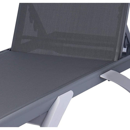Kozyard Alan, chaise longue reclinabile regolabile per patio, gambe in resina di polipropilene e alluminio completamente piatte