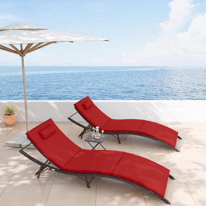 Set chaise lounge da esterno Kullavik in 3 pezzi