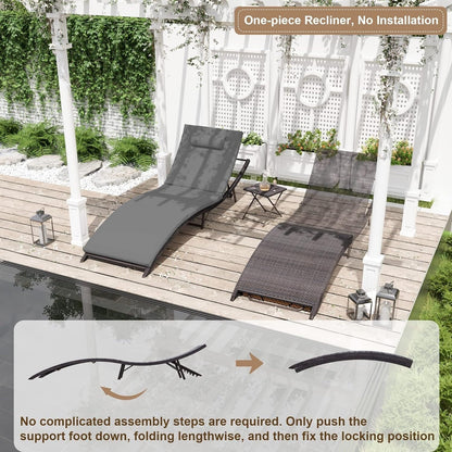 Set chaise lounge da esterno Kullavik in 3 pezzi