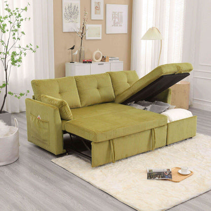 Il divano con seduta contenitore a L si ripiega in una poltrona reclinabile