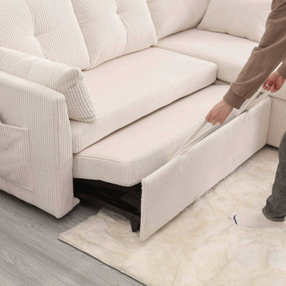 Il divano con seduta contenitore a L si ripiega in una poltrona reclinabile