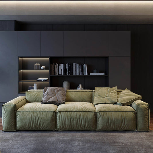 Divano quadrato 110'' Masha Velvet a quattro posti per divano letto da soggiorno