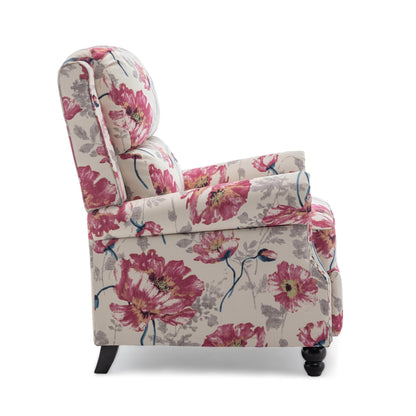 Set da 2 poltrone reclinabili manuali con schienale e finiture a borchie