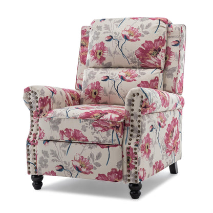 Set da 2 poltrone reclinabili manuali con schienale e finiture a borchie