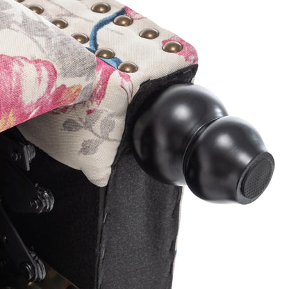 Set da 2 poltrone reclinabili manuali con schienale e finiture a borchie