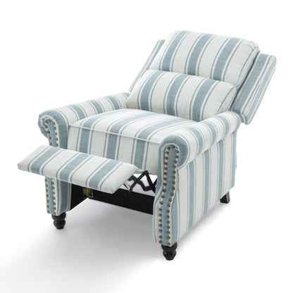 Set da 2 poltrone reclinabili manuali con schienale e finiture a borchie