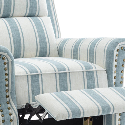 Set da 2 poltrone reclinabili manuali con schienale e finiture a borchie