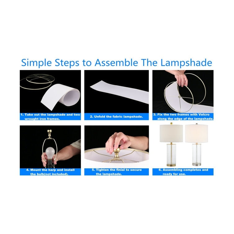 Set di lampade da tavolo in vetro trasparente da 23,75 pollici (set di 2) - 13*13*23,75 pollici