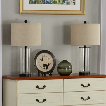 Set di lampade da tavolo in vetro trasparente da 23,75 pollici (set di 2) - 13*13*23,75 pollici