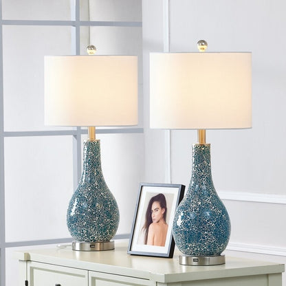 Set di lampade da tavolo in vetro 25.25 con USB (set di 2)