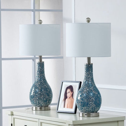 Set di lampade da tavolo in vetro 25.25 con USB (set di 2)