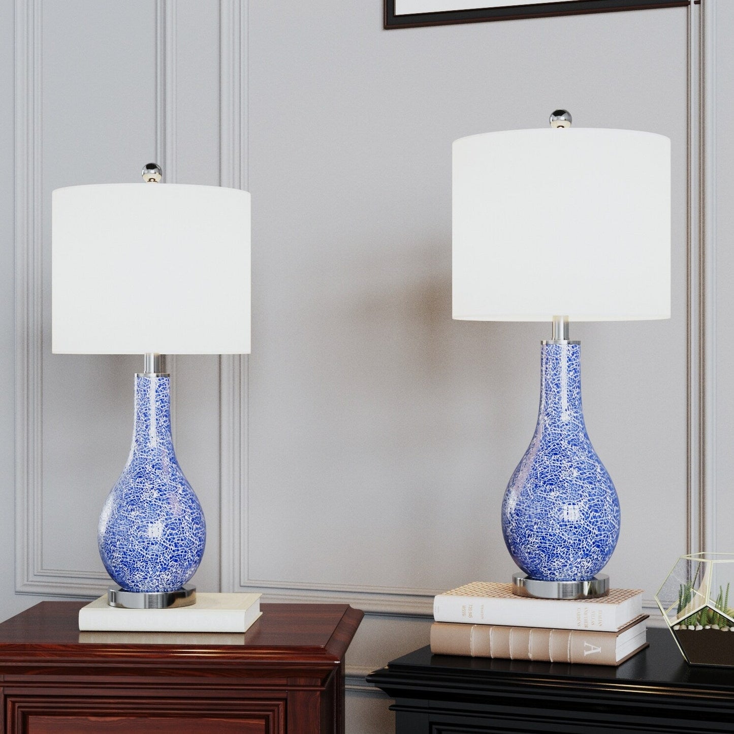 Set di lampade da tavolo in vetro 25.25 con USB (set di 2)