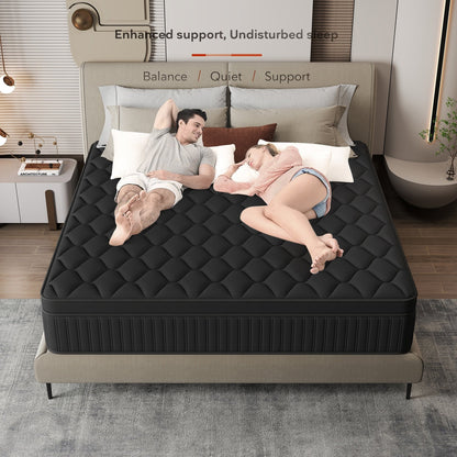 Materasso ibrido a molle insacchettate medie da 12 pezzi in una scatola