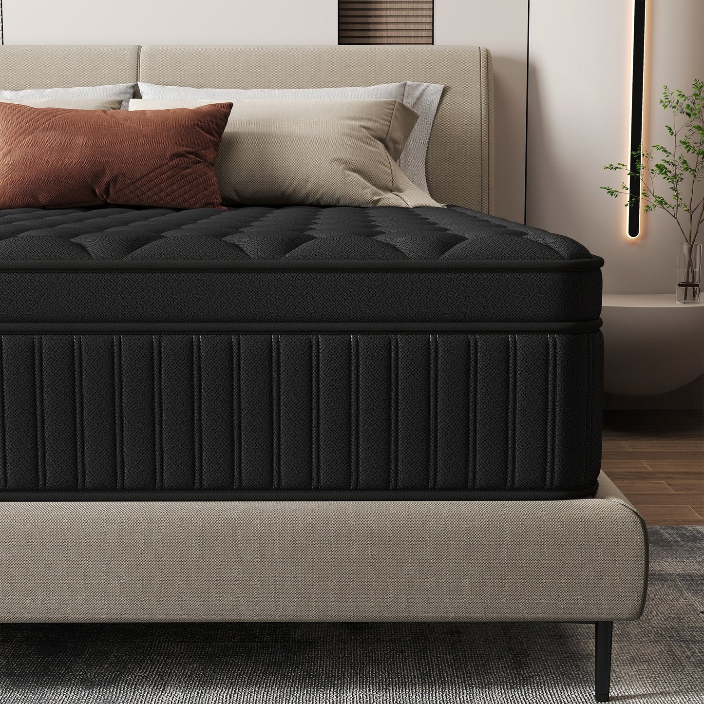 Materasso ibrido a molle insacchettate medie da 12 pezzi in una scatola