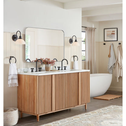 Specchi da parete rotondi in metallo TEHOME, stile moderno di metà secolo