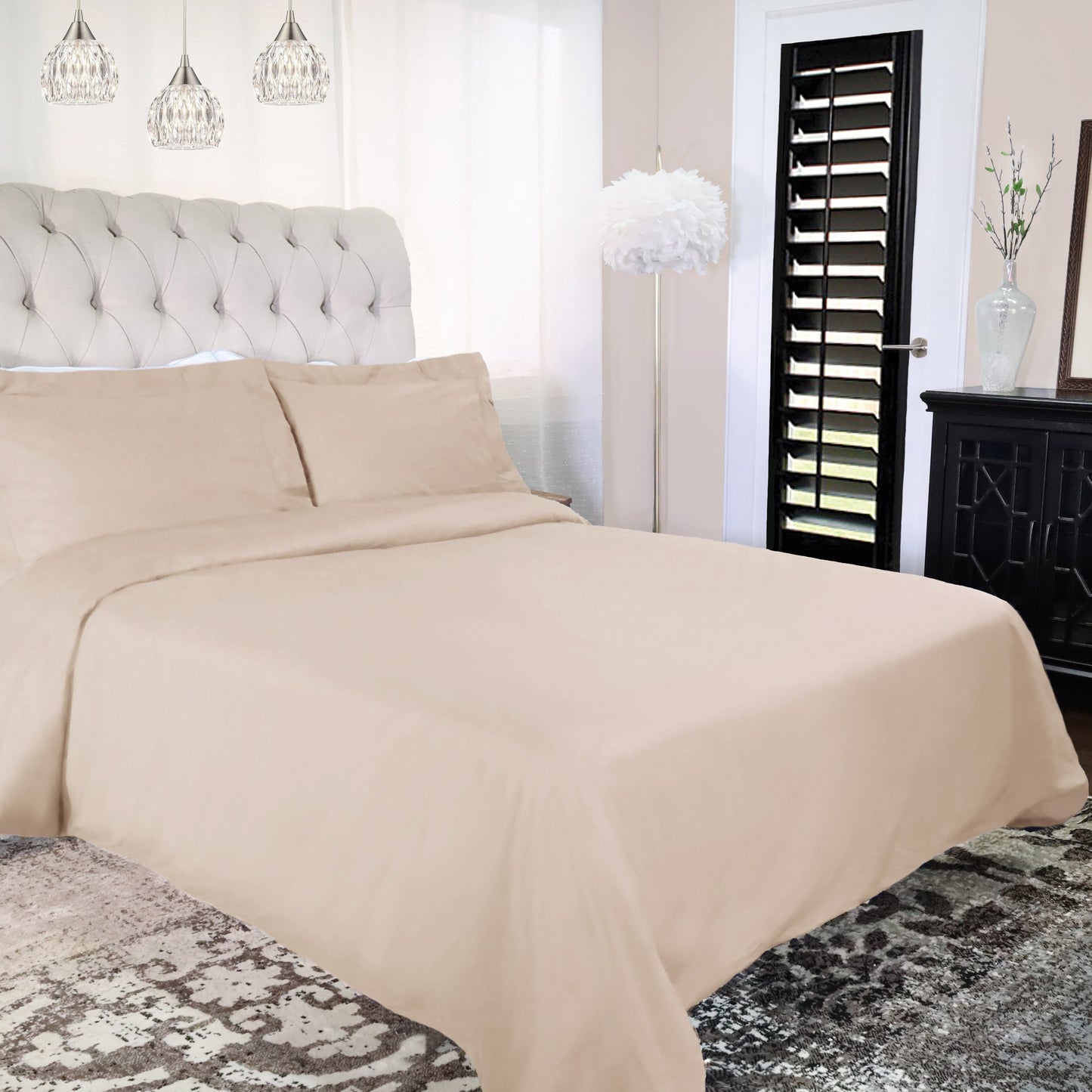 Set copripiumino in percalle di cotone di qualità superiore a 300 fili