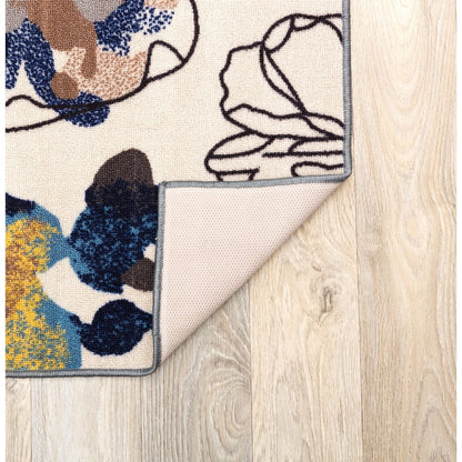 World Rug Gallery Tappeto moderno antiscivolo con fiori luminosi multicolore