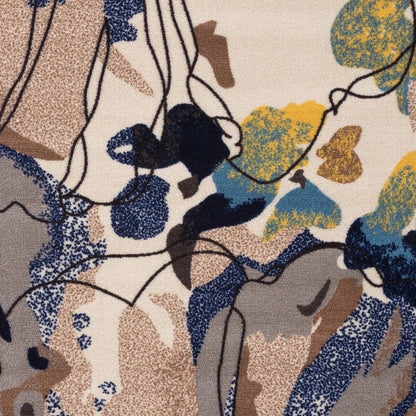 World Rug Gallery Tappeto moderno antiscivolo con fiori luminosi multicolore