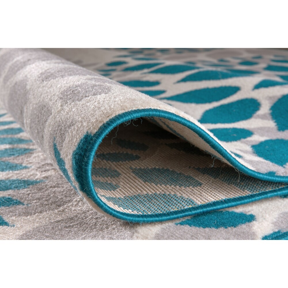 Tappeto moderno con cerchi floreali della World Rug Gallery