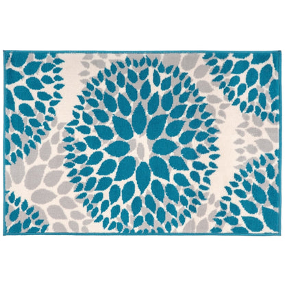 Tappeto moderno con cerchi floreali della World Rug Gallery