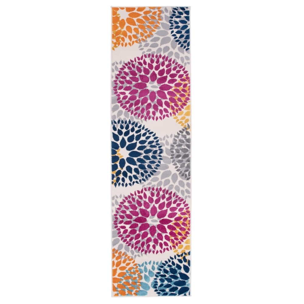 Tappeto moderno con cerchi floreali della World Rug Gallery