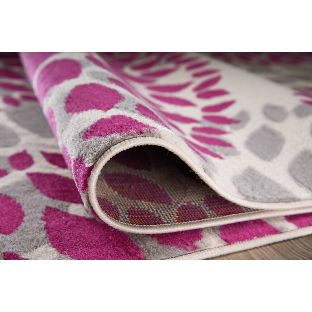 Tappeto moderno con cerchi floreali della World Rug Gallery