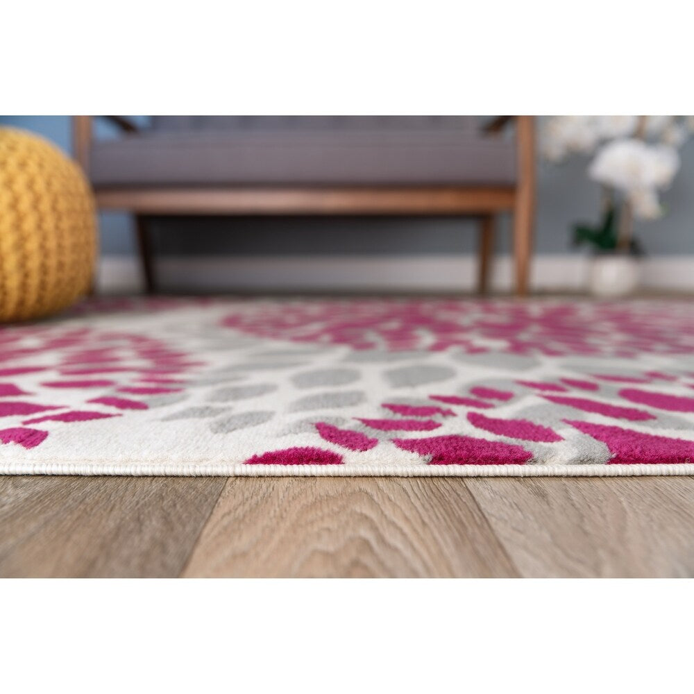 Tappeto moderno con cerchi floreali della World Rug Gallery