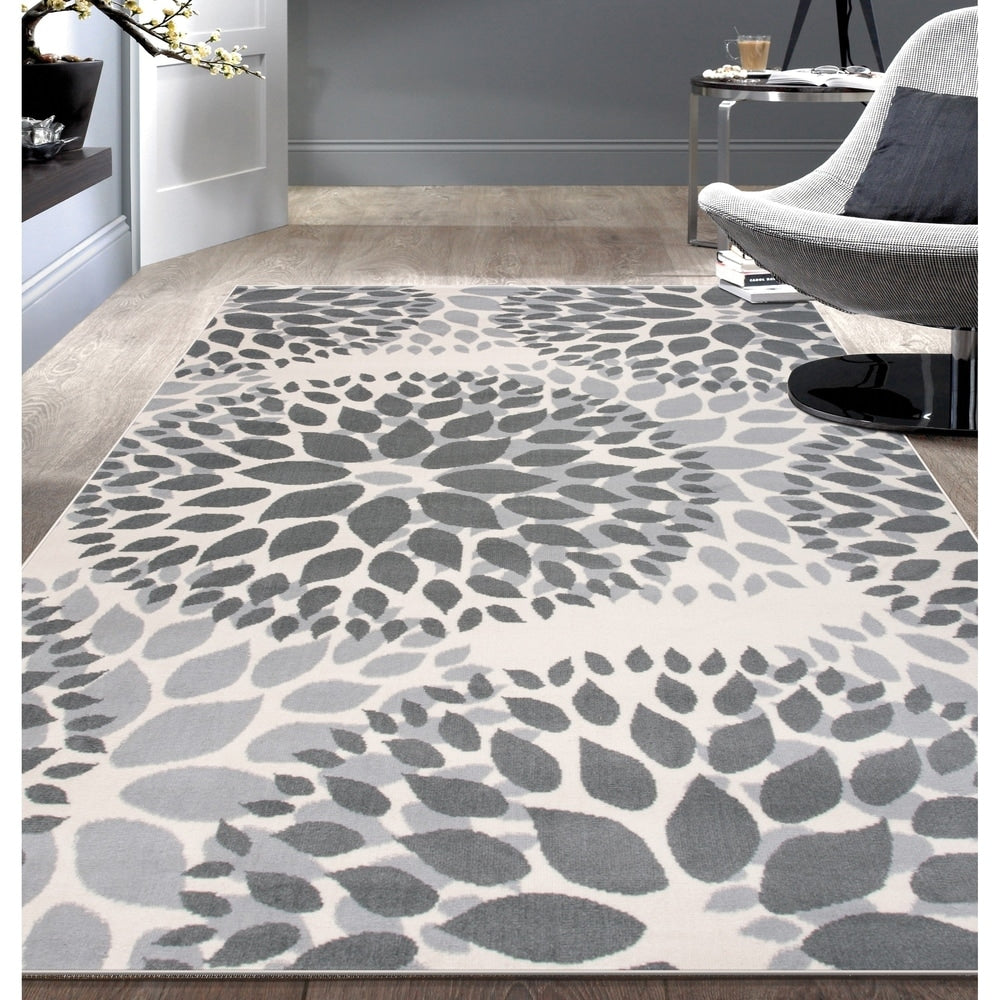 Tappeto moderno con cerchi floreali della World Rug Gallery